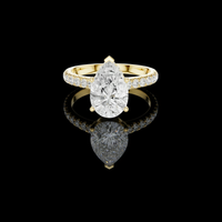 3.50 CT Elegant Pear Cut Lab Grown Diamond with Pave Accents and Cathedral Setting Luxury Bridal Ring