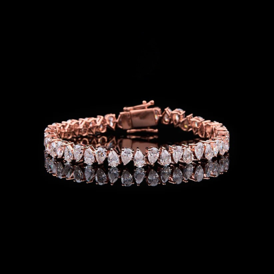Pear Shape Cut Lab Grown Diamond Tennis Bracelets - view 2