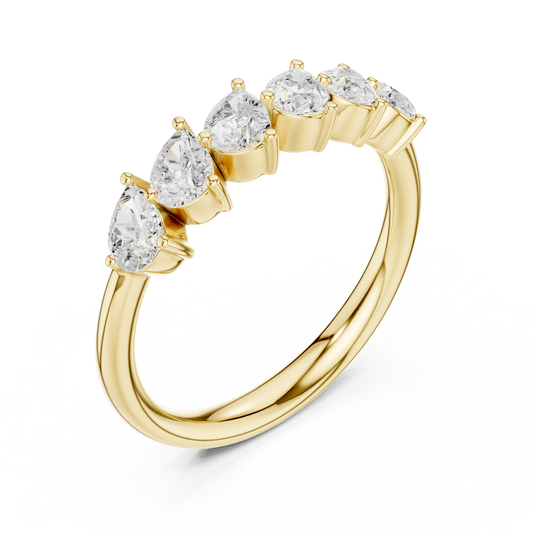 5.00 TCW Elegant Pear Shaped Moissanite Diamond Band Radiant Statement Ring of Sparkling Brilliance