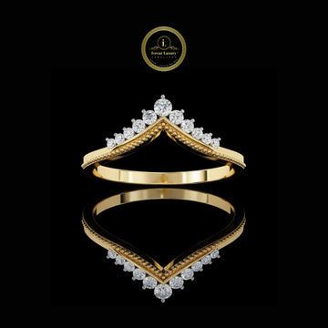 0.40 TCW Lab Grown Diamond Elegant Tiara Chevron Wedding & Stacking Ring Band for Surprise