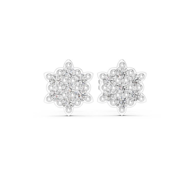 Celestial Bloom Moissanite Floral Cluster Stud Earrings - view 3