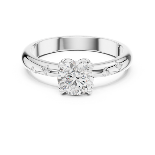 Brilliant Round Cut Lab Diamond Ring With Classic Setting - view 3