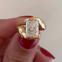 4.00 CT Stylish Moissanite Radiant Cut Statement Luxury Ring That Commands Attention For Her