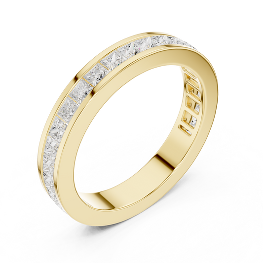 Princess Cut Lab Diamond Channel Set Wedding Band - view 4