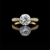 1.50 CT Sparkling Lab Grown Diamond Ring Round Cut Engagement Ring For Someone Special