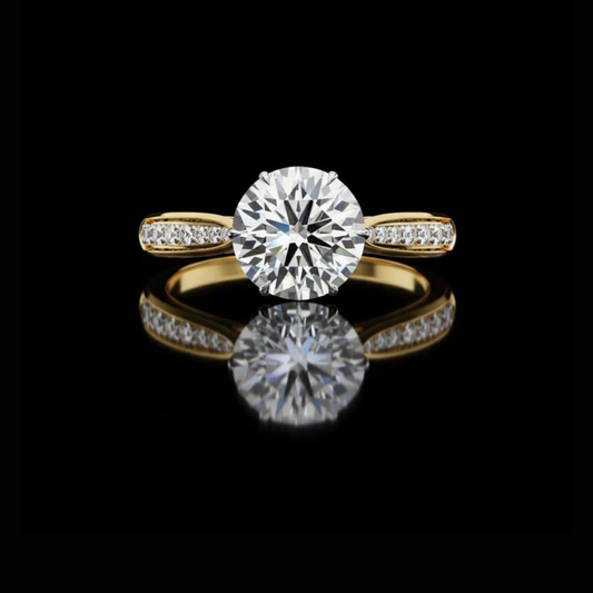 1.50 CT Sparkling Lab Grown Diamond Ring Round Cut Engagement Ring For Someone Special