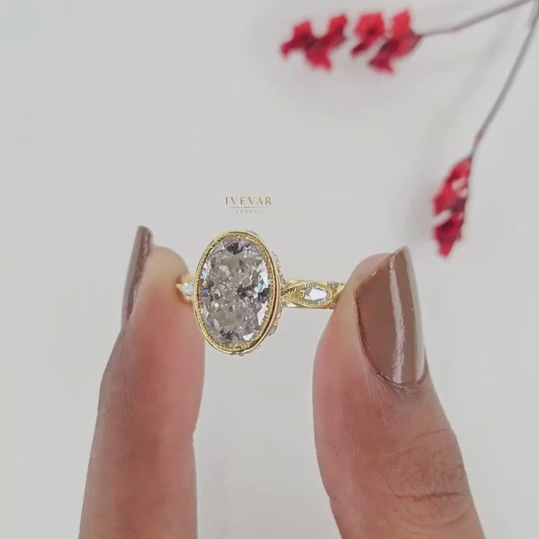 Oval Cut Engagement Ring with Pavé Band video