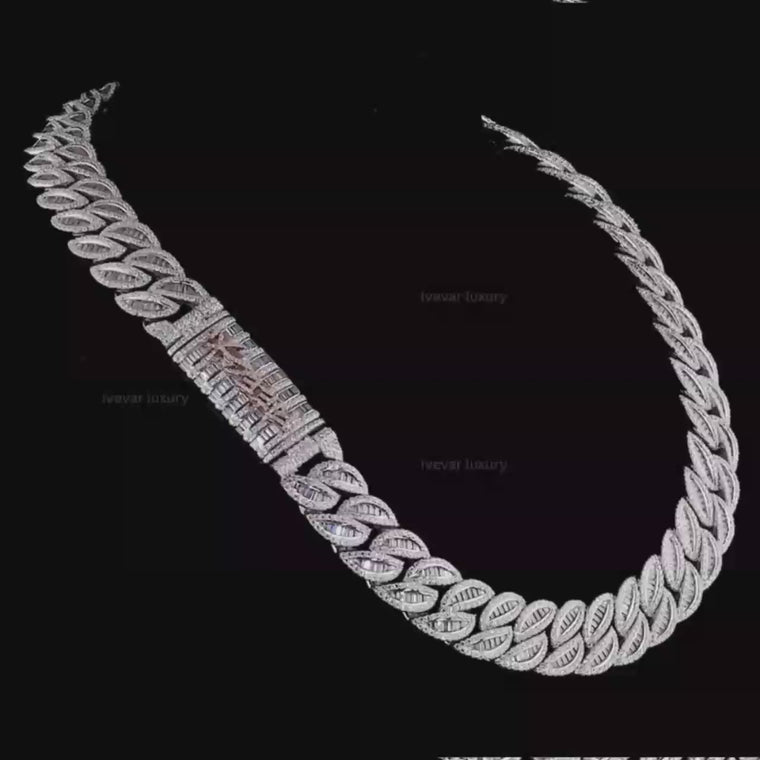 Iced Out Rectangular Frame Lab Grown Diamond Choker Necklace video