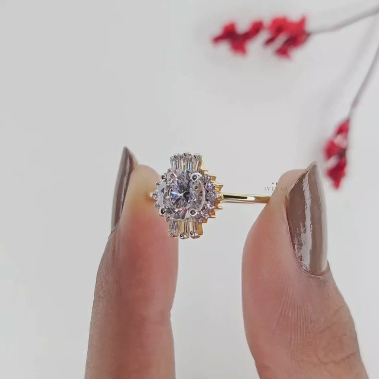 Halo Frame Round Cut Engagement Ring video