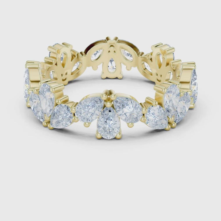Pear Cut Floral Eternity Band Ring video