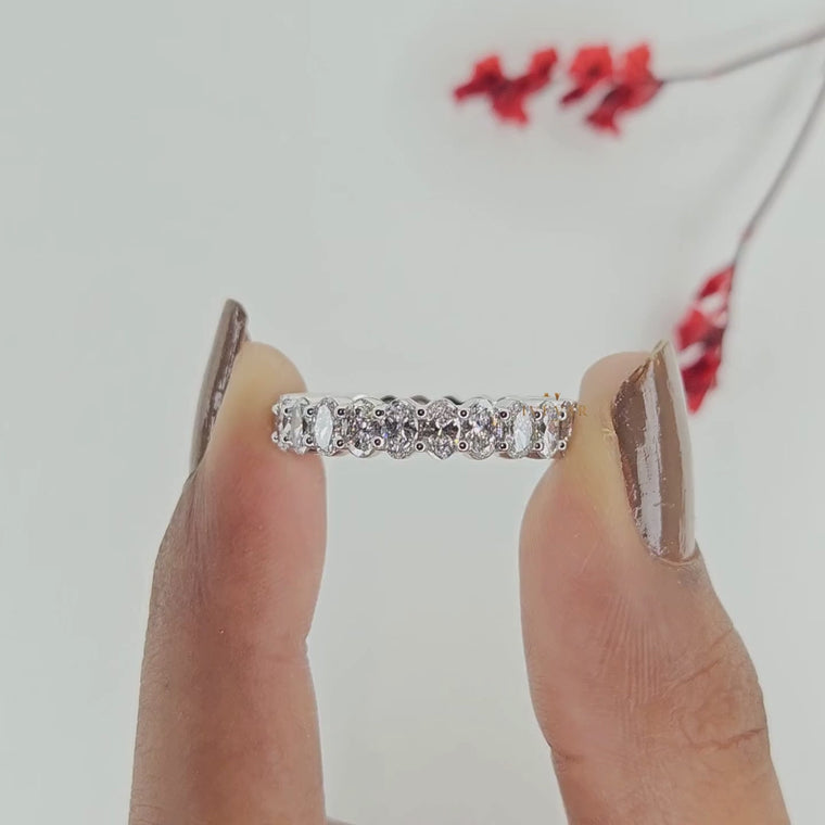 Oval Cut Wedding Eternity Band video
