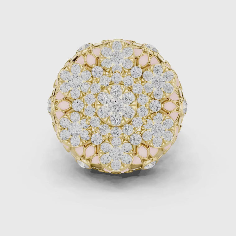 Round Floral Cocktail Statement Ring video