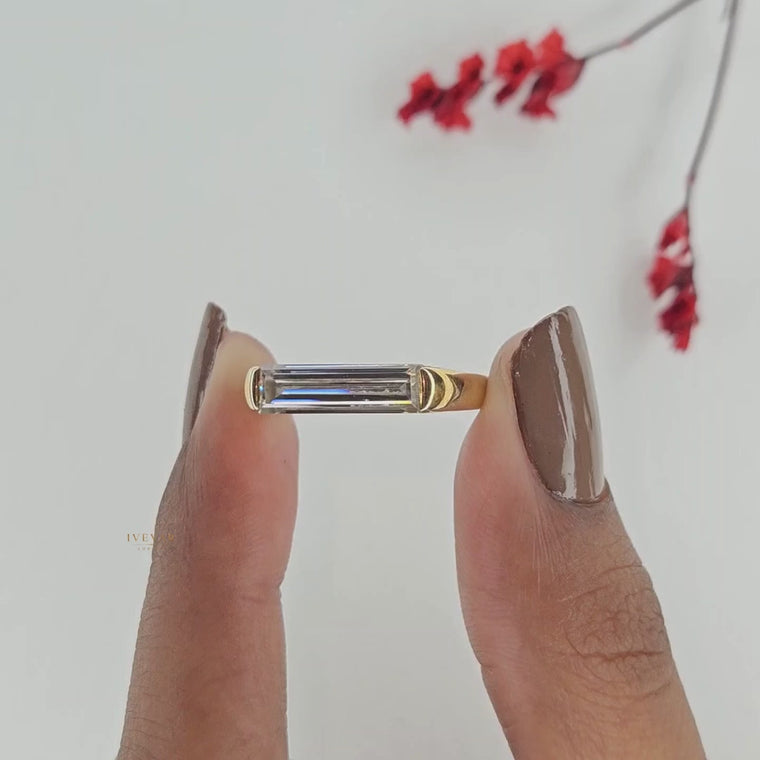 East-West Elongated Baguette Solitaire Ring video