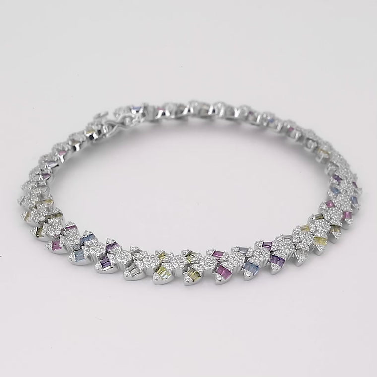 Rainbow Multi-Color X-Link Tennis Bracelet video