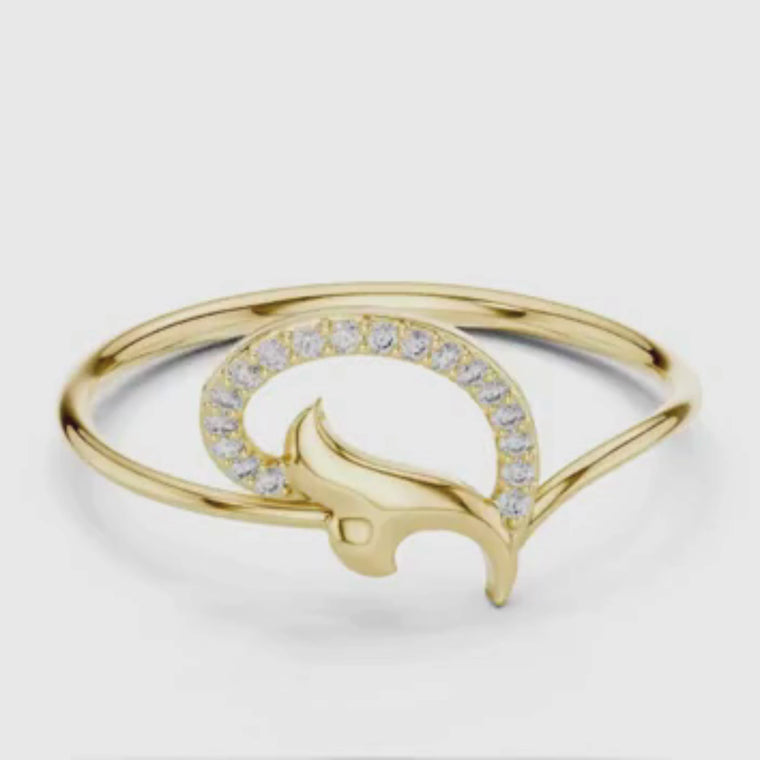 Round Swirl Ring With Minimal Pave Open Design video