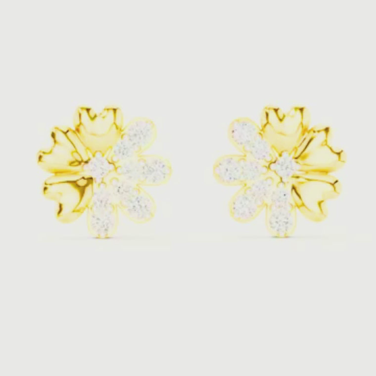 Floral Blossom Round Mixed Petal Stud Earrings video