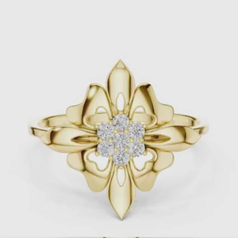 Floral Inspired Cluster Engagement Ring video
