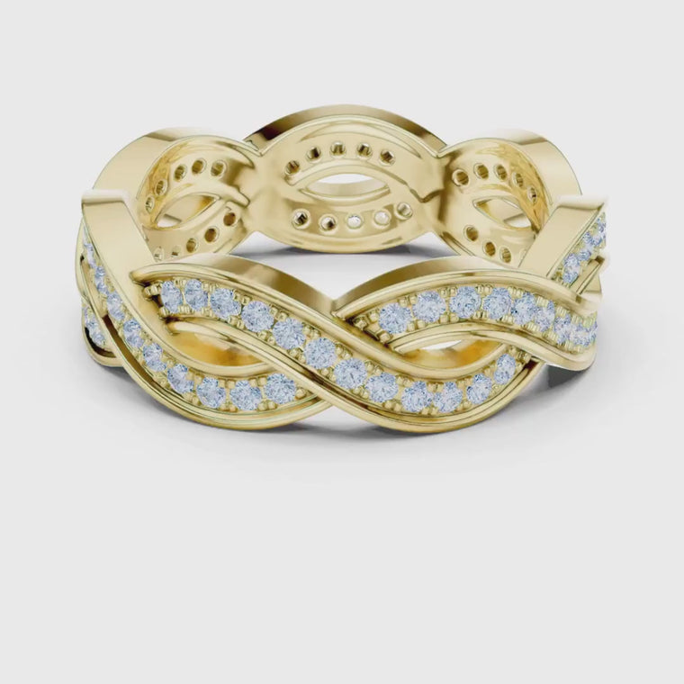 Round Infinity Twist Pave Engagement Band Ring video