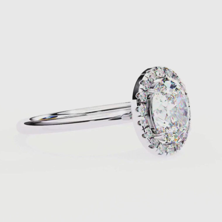 Oval Cut Halo Ring with Slim Band video