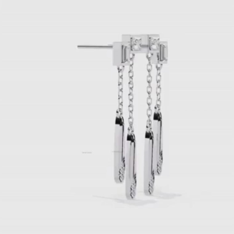 Cascade Dual Tone Chain Link Drop Earrings video