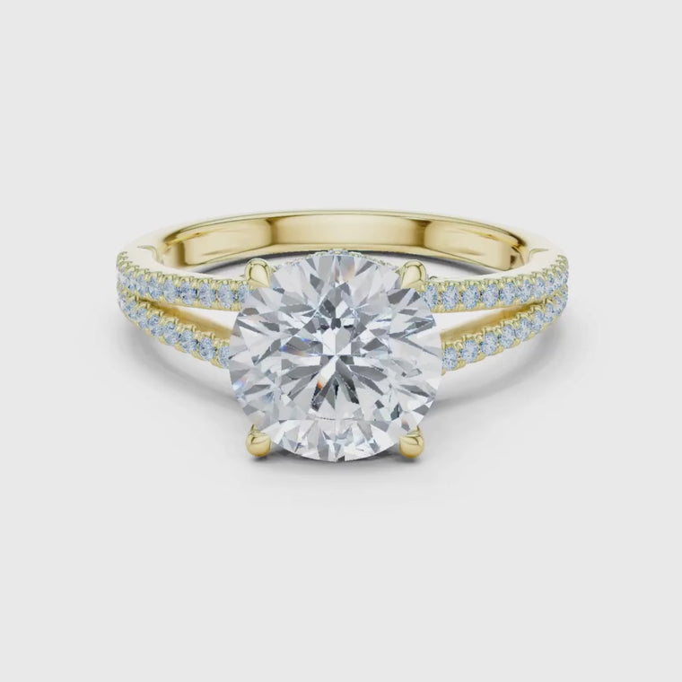 Round Cut Split Shank Pave Setting Ring video