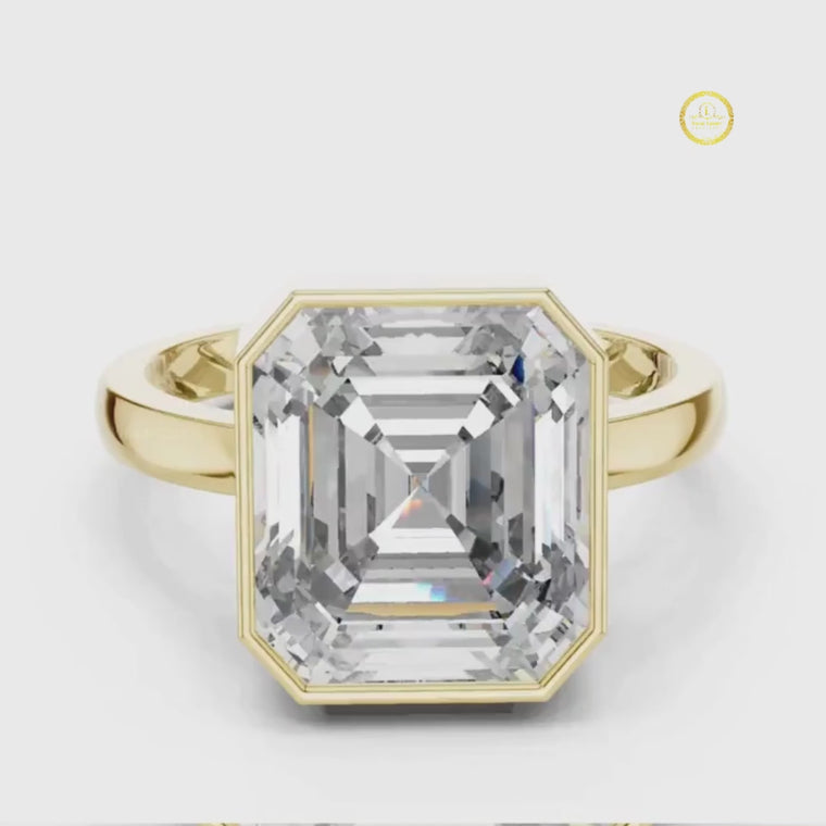 Asscher Cut Men's Full Bezel Engagement Ring video