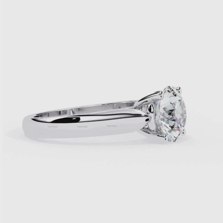 Round Solitaire Engagement Ring With Four Prong video