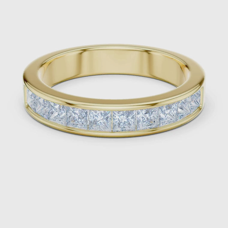 Princess Cut Channel Set Band video