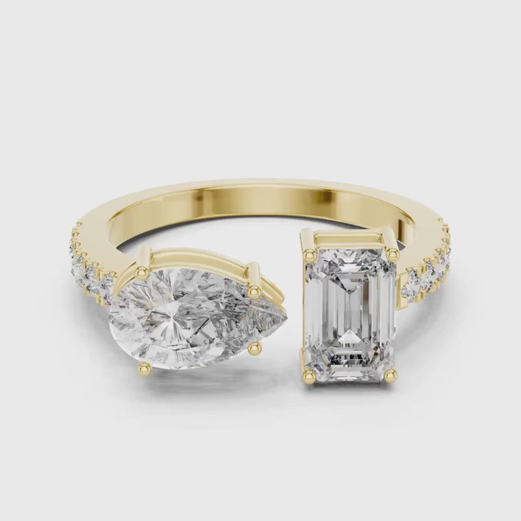 Pear & Emerald Cut Toi et Moi Engagement Ring video