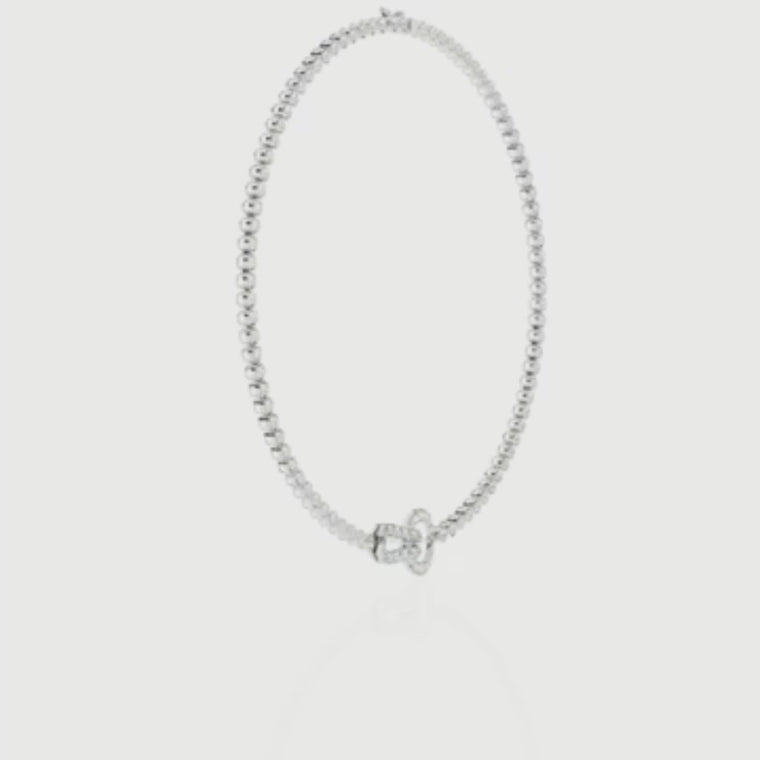 Pave Buckle Clasp Round Tennis Necklace video