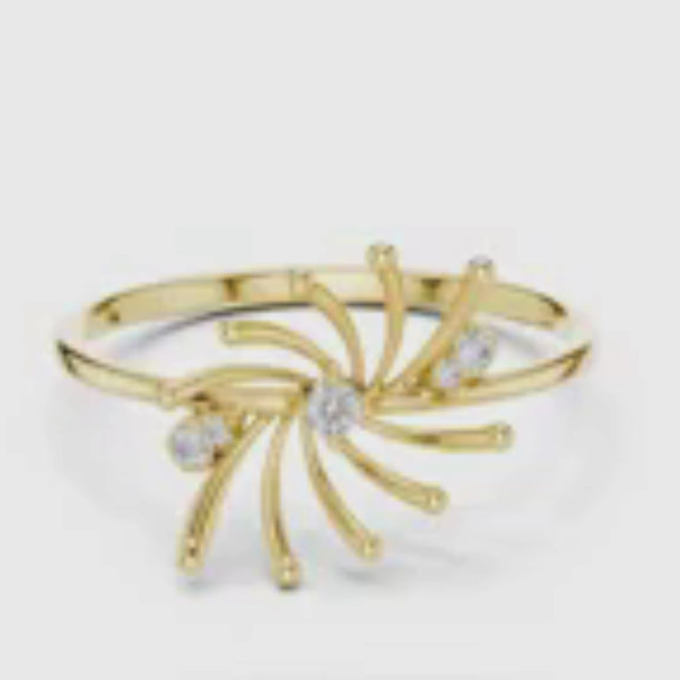 Firework Starburst Brilliant Round Cut Ring video