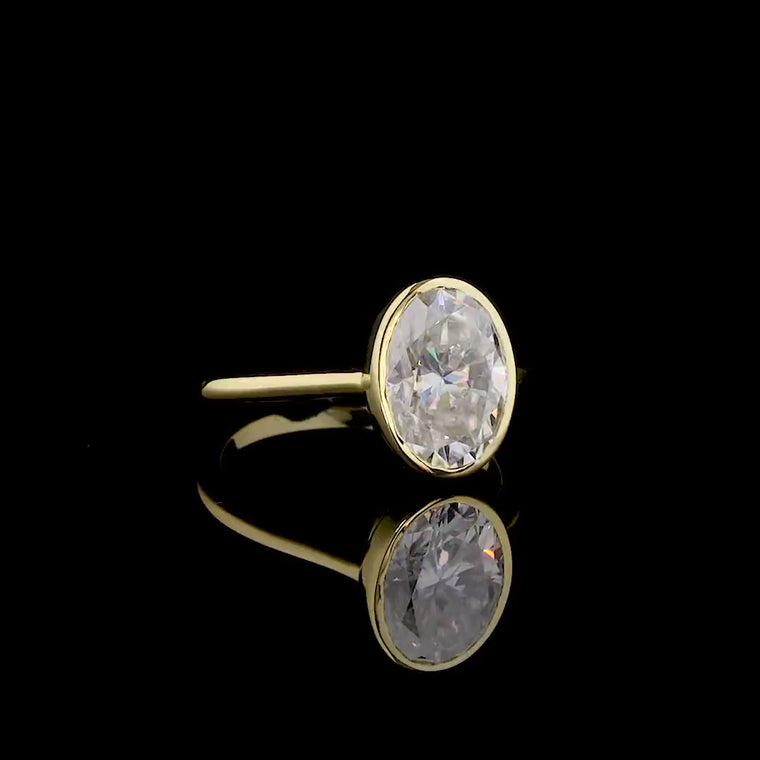 Oval Shape Bezel Set Engagement Ring video