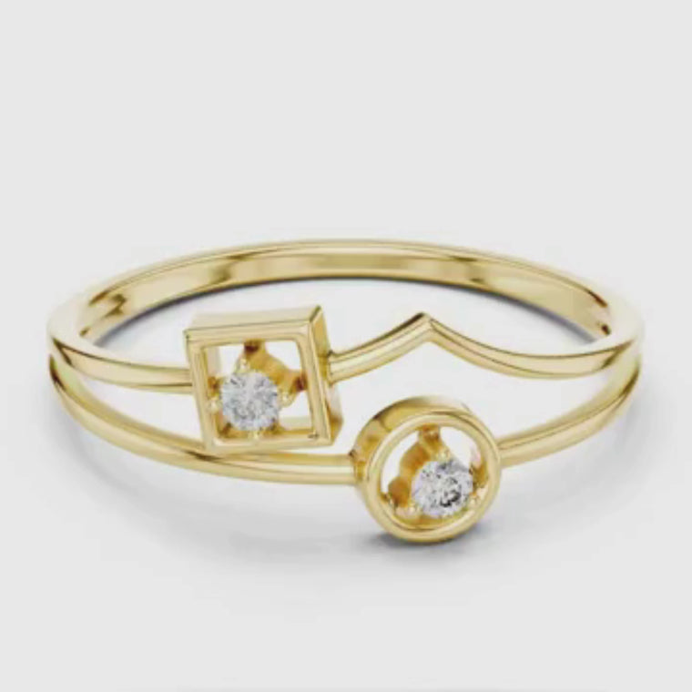 Geometric Open Bypass Round Ring video