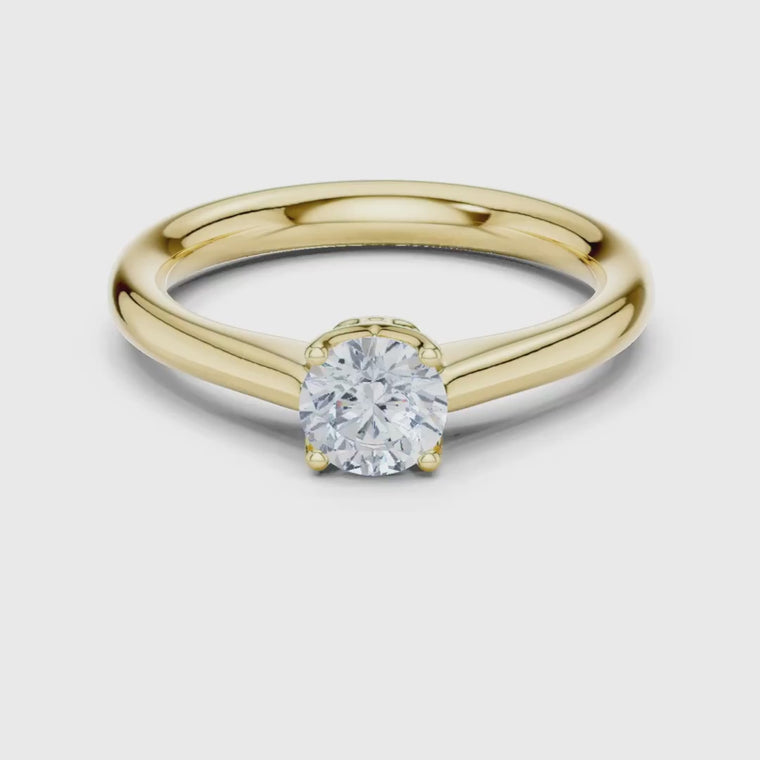 Round Cut Solitaire Ring With Four Prong Basket Setting video