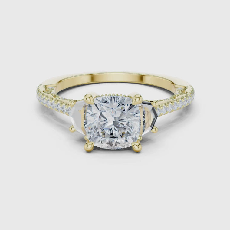 Cushion Pave Band Engagement Ring video
