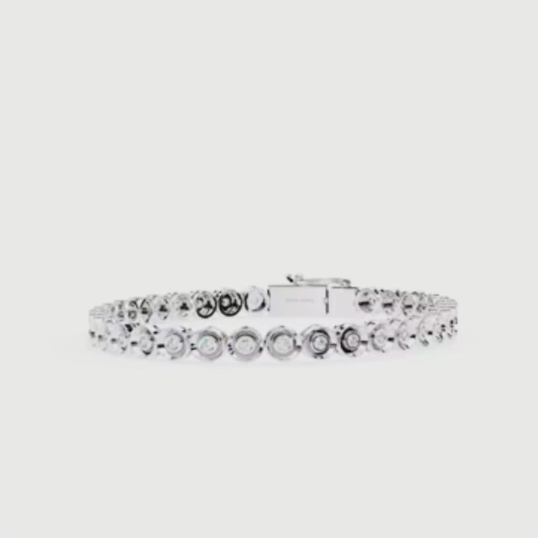 Round Brilliant Single Row Bezel Bracelet video