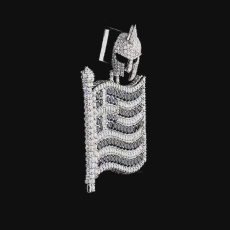 Custom Iced Out Flag VVS1 Pendant for Men video