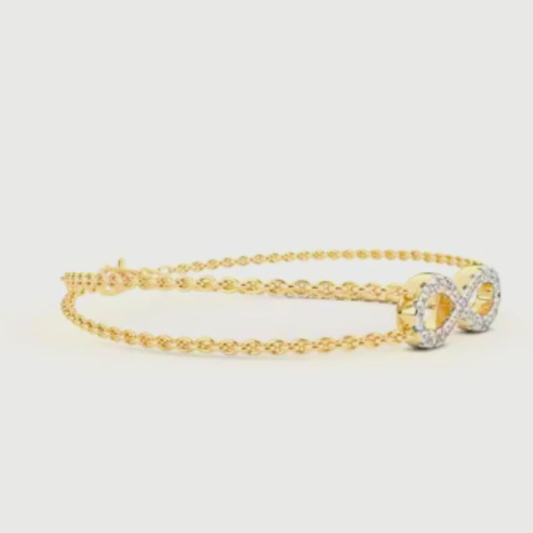 Round Cut Double Chain Infinity Bracelet video
