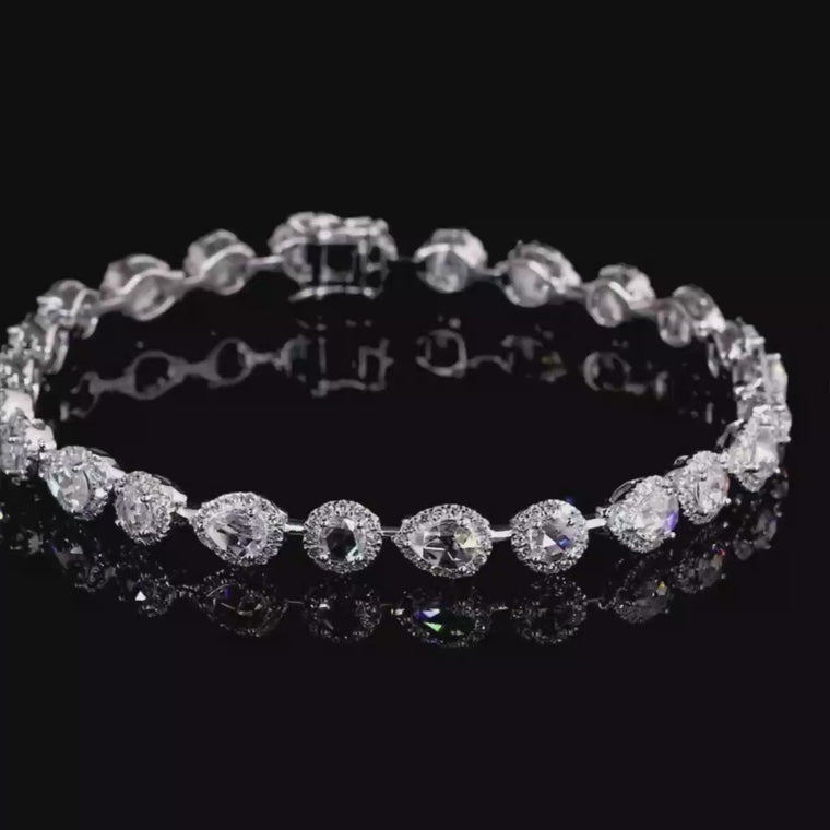 14K Gold Bracelet with Natural Rose Cut Diamonds video