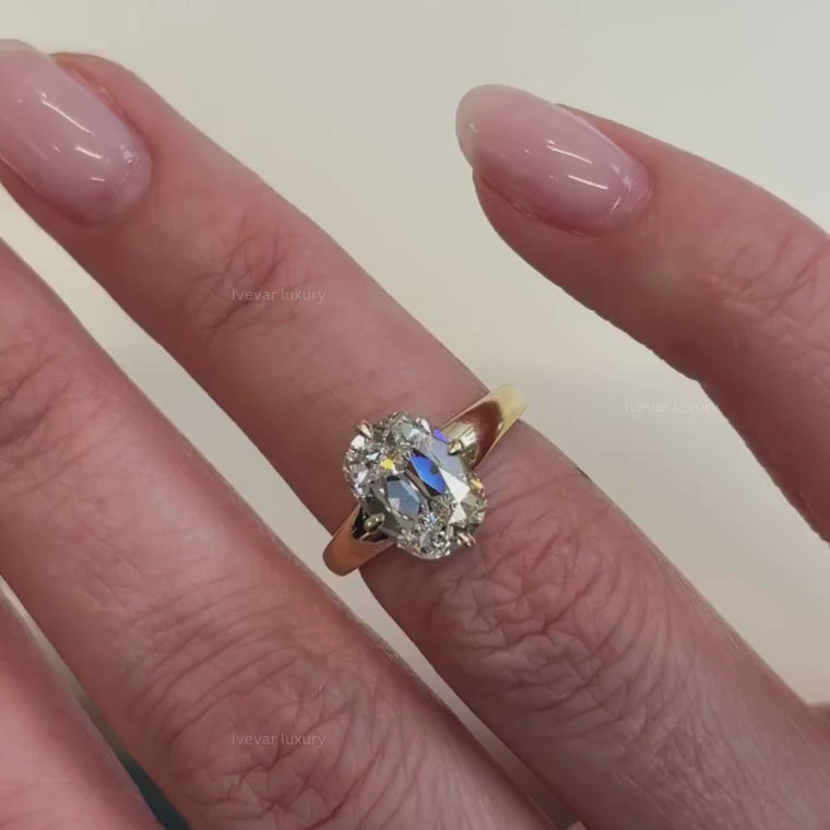 Old Mine Cushion Cut Solitaire Engagement Ring video