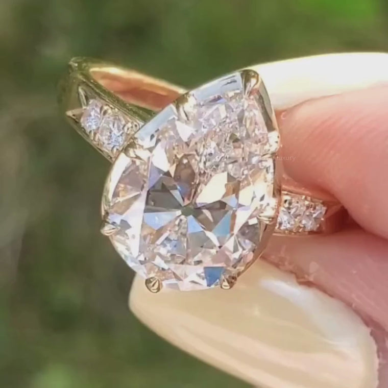 Pear Cut Pave Ring with Vintage Brilliance video