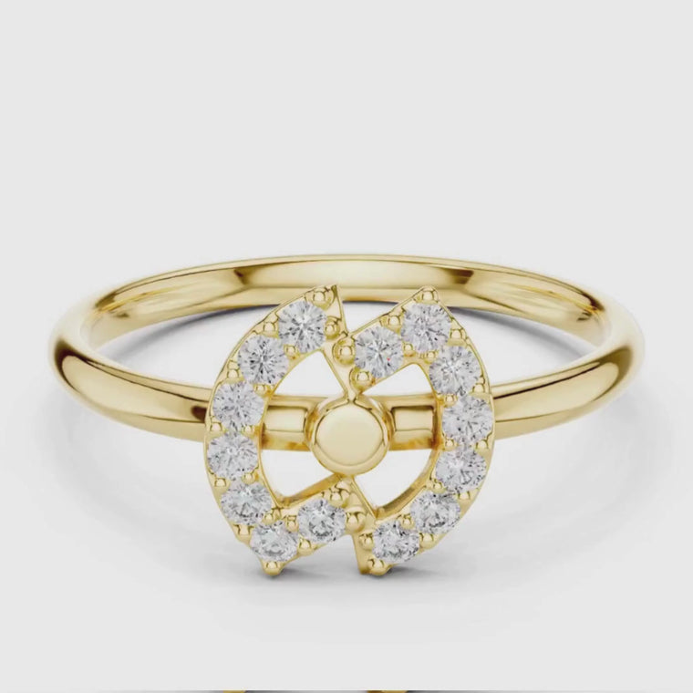 Round Open Circle Halo Ring video