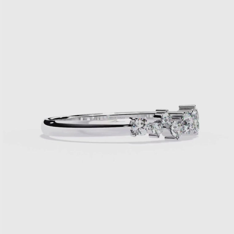 Cluster Round Cut Wedding Band Eternity Ring video