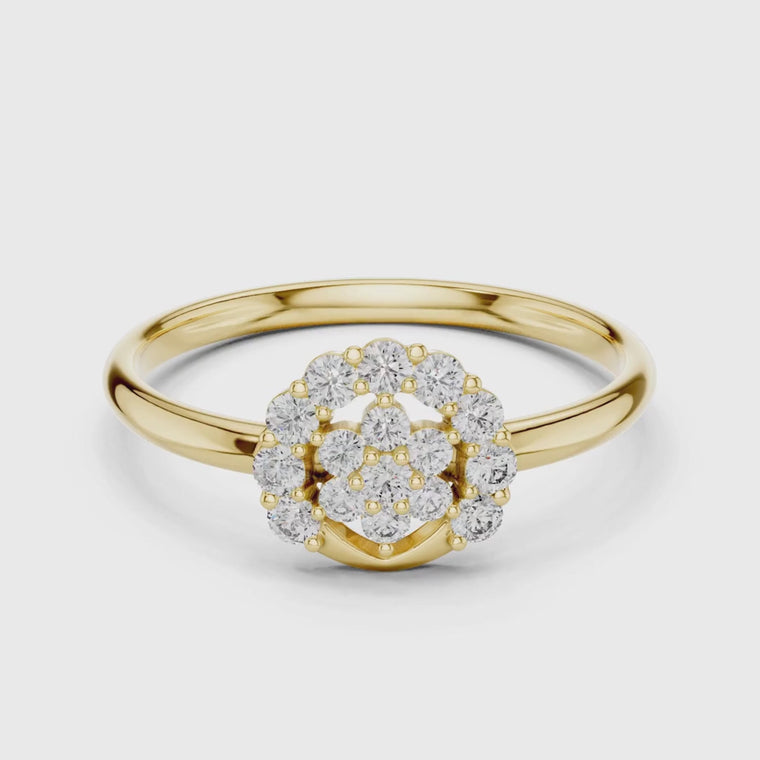Art Deco Round Cut Cluster Anniversary Ring video