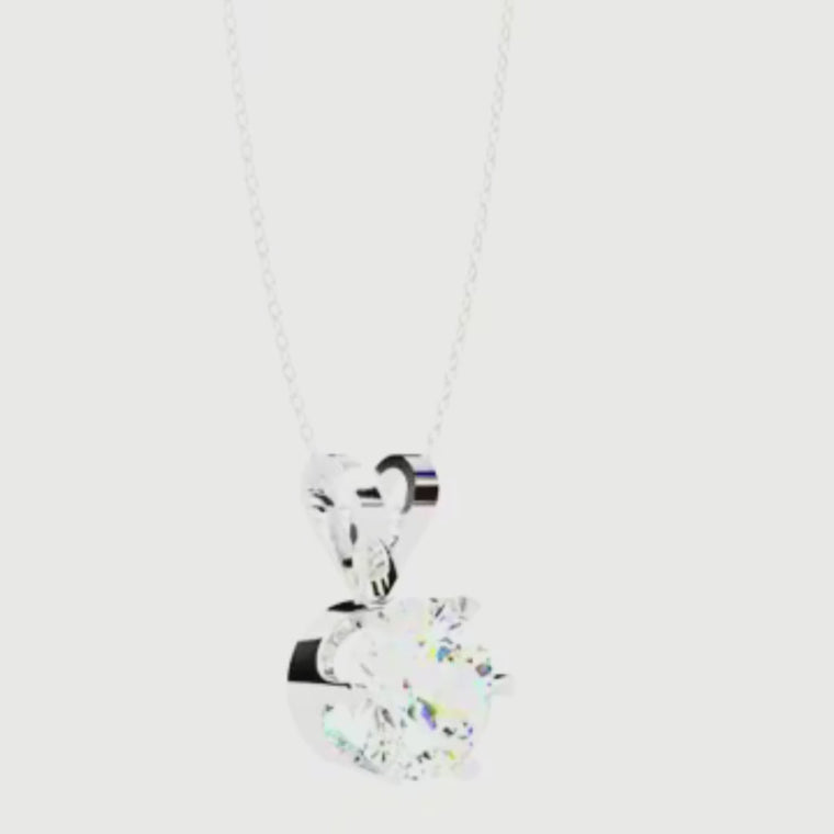 Round Solitaire Six Prong V Bail Pendant video