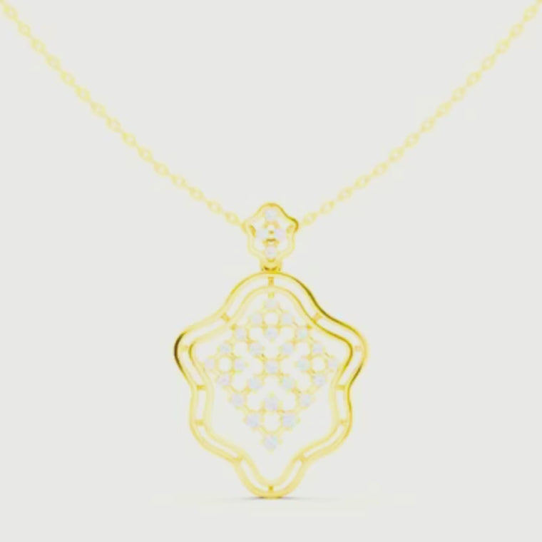 Openwork Quatrefoil Pattern Necklace video
