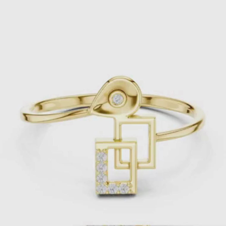Geometric Drop Shape Ring in Brilliant Round video