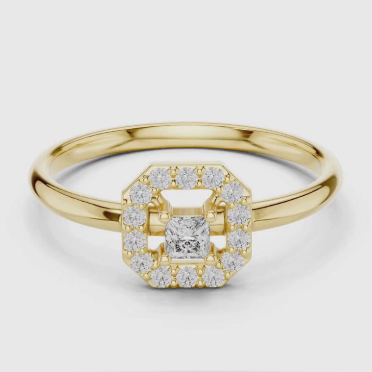 Princess Cut Octagonal Halo Ring video