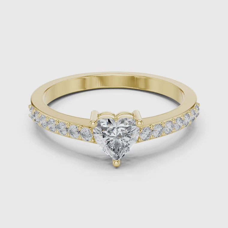 Heart Cut Pave Solitaire Engagement Ring video