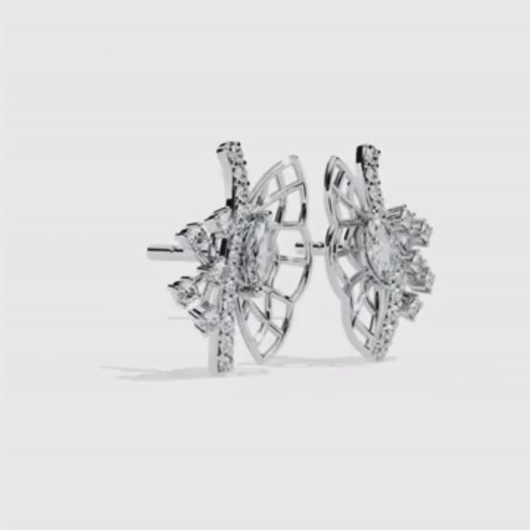 Butterfly Grace Marquise Cut Studs with Round Side Stones video
